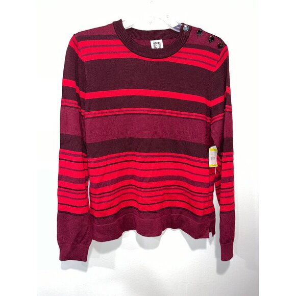 Anne‎ Klein Women's Sweater Size Medium Multi Colored Long Sleeve Crewneck - Picture 1 of 8